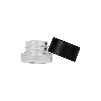 Contenitore con tappo a vite di vetro del concentrato del barattolo 5ml del chiaro concentrato della cera del berretto nero