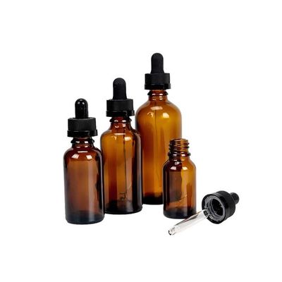 Bottiglia di vetro a goccia con tappo a prova di manomissione per olio di THC Amber Blu Nero Bottiglia di vetro a prova di bambino con goccia