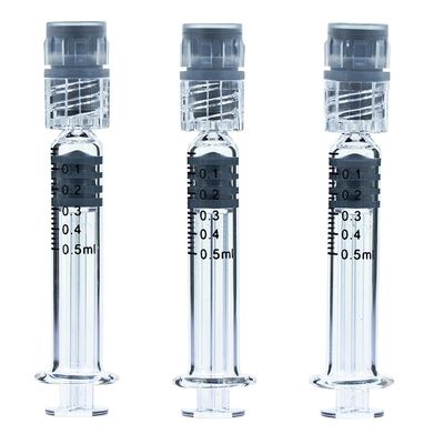 0.5 ml Luer Slip Luer Lock Borosilicato Seringhe di vetro per olio di CBD