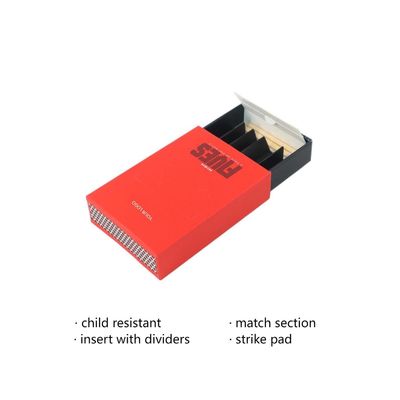 Confezione personalizzata per scatola di cartine per sigarette con cassetto scorrevole a prova di bambino per coni pre-rollati