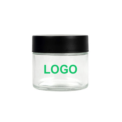 barattolo del vetro trasparente 2oz con il vetro d'imballaggio dell'erbaccia resistente del cappuccio del bambino