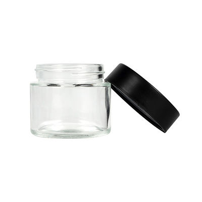 barattolo del vetro trasparente 2oz con il vetro d'imballaggio dell'erbaccia resistente del cappuccio del bambino