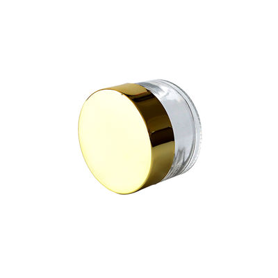 barattolo dell'erbaccia del vetro trasparente 1oz con la prova innocua per i bambini dell'odore del coperchio dell'oro