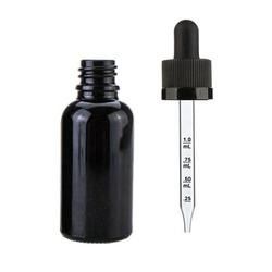 Bottiglia di vetro a goccia con tappo a prova di manomissione per olio di THC Amber Blu Nero Bottiglia di vetro a prova di bambino con goccia