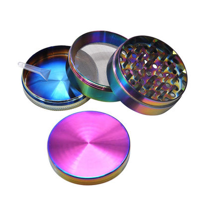 4 strati dell'arcobaleno del metallo della lega di Herb Tobacco Grinder Portable Zinc