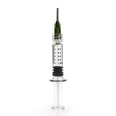 Siringhe di vetro del concentrato della canapa CBD della serratura 1mL di Luer della siringa con gli aghi smussati
