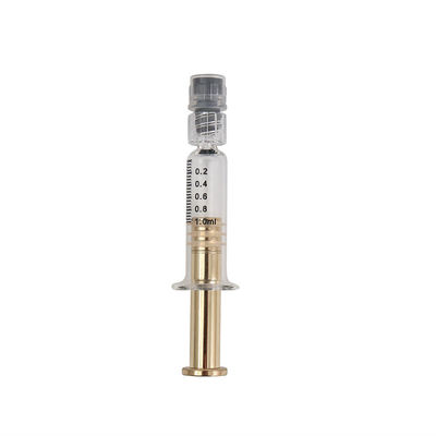 1 ml di Luer Lock Glass Syringe con Plunger Metallico Dorato