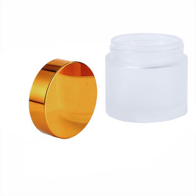 2 oz di barattolo di vetro ghiacciato trasparente a prova di bambini con coperchio dorato