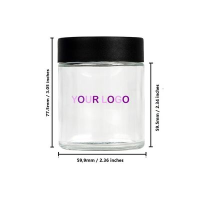 Barattolo d'imballaggio chiaro 4oz dell'erbaccia di CRC con il barattolo della  di vetro del coperchio della vite