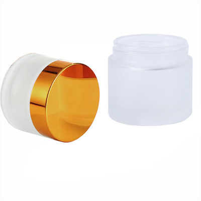 2 oz di barattolo di vetro ghiacciato trasparente a prova di bambini con coperchio dorato