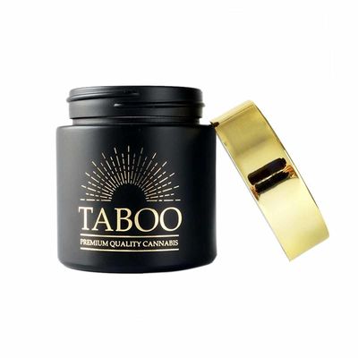 Barattolo di vetro d'imballaggio del fiore del nero ottavo del barattolo 3oz dell'erbaccia della marijuana