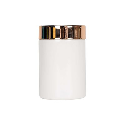 Barattolo bianco parteggiato diritto dell'ANIMALE DOMESTICO del barattolo di plastica dell'erbaccia 5oz con il coperchio resistente del bambino