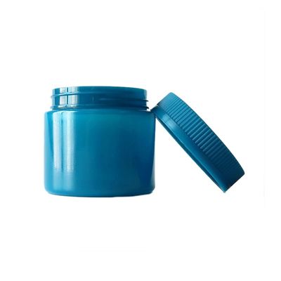 barattolo di plastica blu dell'erbaccia 6oz con lo spingere &amp; girare i cappucci della prova del bambino