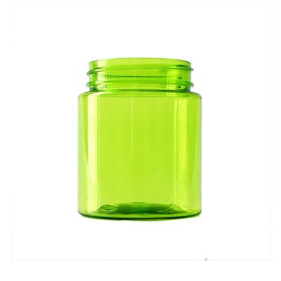 Barattolo resistente della  4oz del barattolo del bambino di plastica verde trasparente dell'ANIMALE DOMESTICO per il fiore di 5g 6g