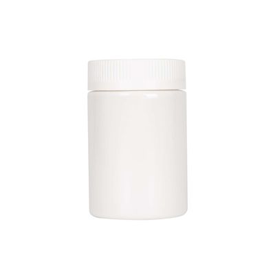 Barattolo bianco parteggiato diritto dell'ANIMALE DOMESTICO del barattolo di plastica dell'erbaccia 5oz con il coperchio resistente del bambino