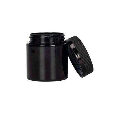 barattolo di plastica nero della  del fiore del barattolo dell'erbaccia 4oz che imballa con il cappuccio