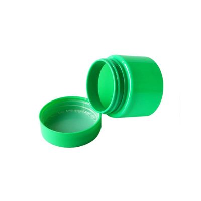 barattolo di plastica dell'erbaccia di verde 3oz con il cappuccio resistente del bambino