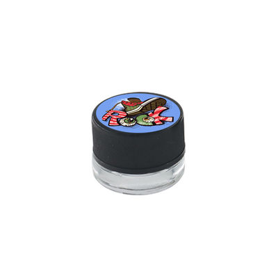Contenitore con tappo a vite di vetro del concentrato del barattolo 5ml del chiaro concentrato della cera del berretto nero