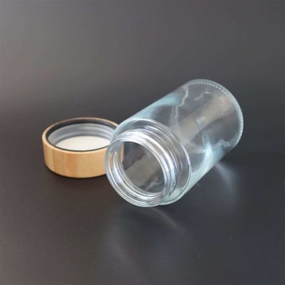 Barattolo di vetro 2oz 3oz 4oz 5oz 6oz del coperchio di bambù resistente del bambino per stoccaggio della