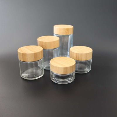 l'erbaccia di vetro 2-6oz mette in serbo barattolo di vetro di bambù del coperchio della prova del bambino del barattolo l'ottavo