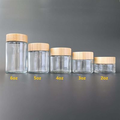 l'erbaccia di vetro 2-6oz mette in serbo barattolo di vetro di bambù del coperchio della prova del bambino del barattolo l'ottavo