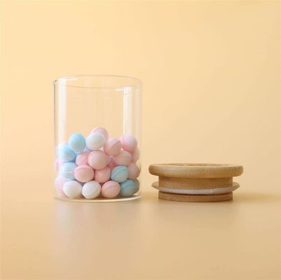 scatola metallica di legno del barattolo del vetro borosilicato del coperchio di aspirazione 3oz per l'esposizione di stoccaggio