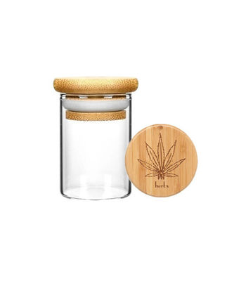 Vaso di vetro borosilicato resistente alle alte temperature con coperchio di aspirazione in legno