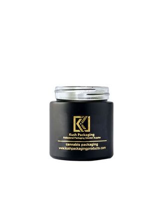 Barattolo di Matte Black Glass Airtight Weed con il coperchio dell'oro per la  3oz