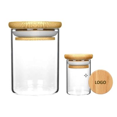 Vaso di vetro borosilicato resistente alle alte temperature con coperchio di aspirazione in legno