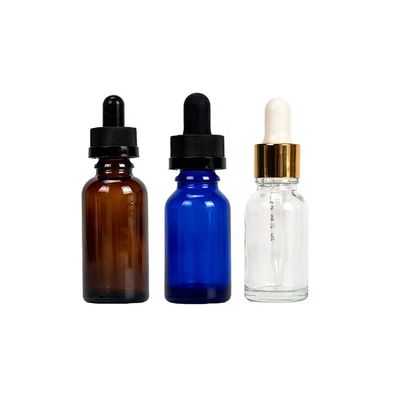 Bottiglia di vetro a goccia con tappo a prova di manomissione per olio di THC Amber Blu Nero Bottiglia di vetro a prova di bambino con goccia