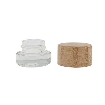 5 ml di barattolo di vetro concentrato con coperchio di bambù a prova di bambino per crema antiolica