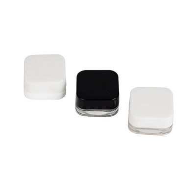 5 ml di contenitore di vetro di vetro trasparente e a prova di bambini con cappuccio bianco nero