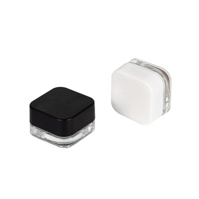 5 ml di contenitore di vetro di vetro trasparente e a prova di bambini con cappuccio bianco nero
