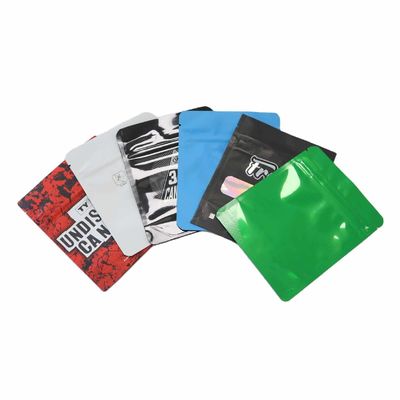 Sacchetti Mylar personalizzati resistenti ai bambini 3.5 con il mio logo Holographic Custom Printed Child Proof 8th Bags Sealable