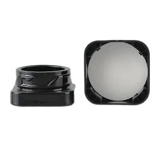 Contenitore di concentrato nero di 5 ml di cubo Bottone di vetro concentrato a prova di bambini