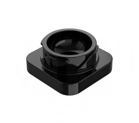 Contenitore di concentrato nero di 5 ml di cubo Bottone di vetro concentrato a prova di bambini