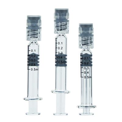 0.5 ml Luer Slip Luer Lock Borosilicato Seringhe di vetro per olio di CBD