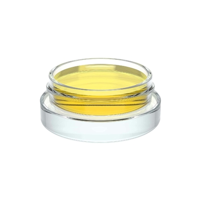 Vasetti in vetro cosmetico a basso profilo da 7 ml con coperchi neri per concentrati, oli, balsami per labbra e creme