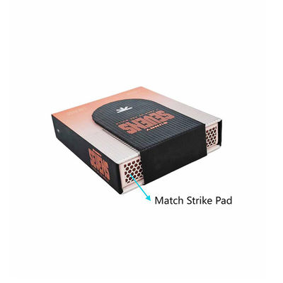 Scatola per pre-roll in carta a prova di bambino con chiusura magnetica e scomparto per fiammiferi per coni pre-rollati, colore e dimensioni personalizzabili